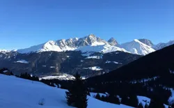 Bild 16: Aussicht vom Maiensäss mit Savognin im Tal
