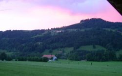 Bild 11: Abendrot Blick aus dem Fenster