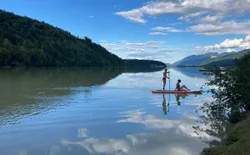 Bild 16: mit dem SUP unterwegs auf dem Drausee